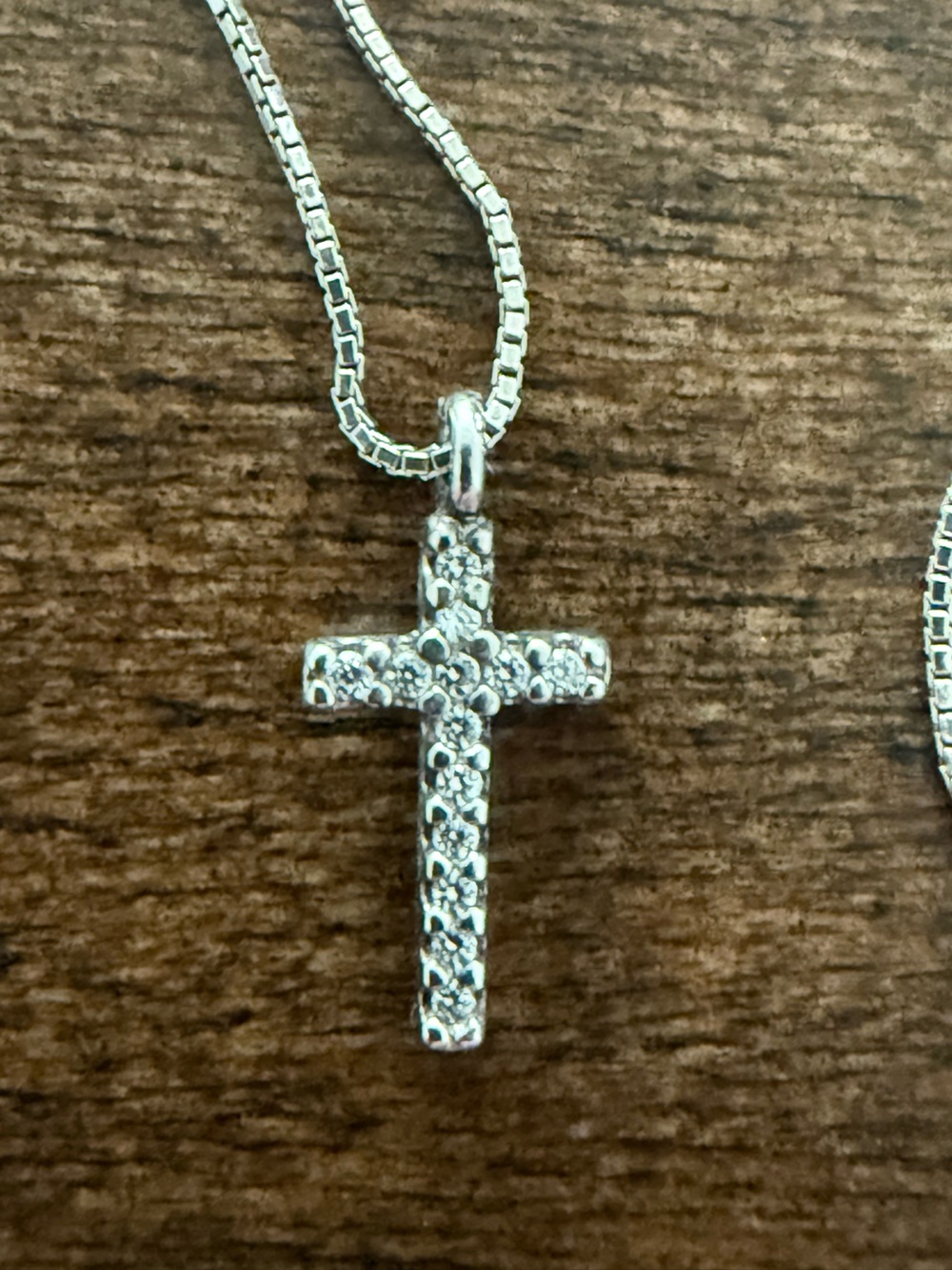 Silpada Silver Necklace with Small Sparkling Cross Pendant